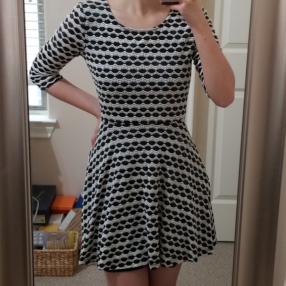 3/4 sleeve flare dress